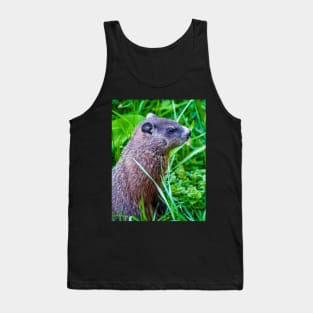 Groundhog in the Grass Photograph Tank Top